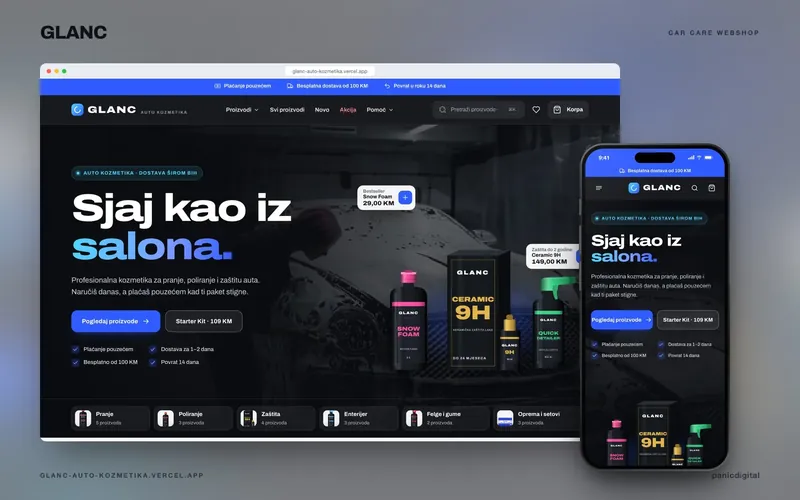 GLANC Car Care — Webshop Autopflege